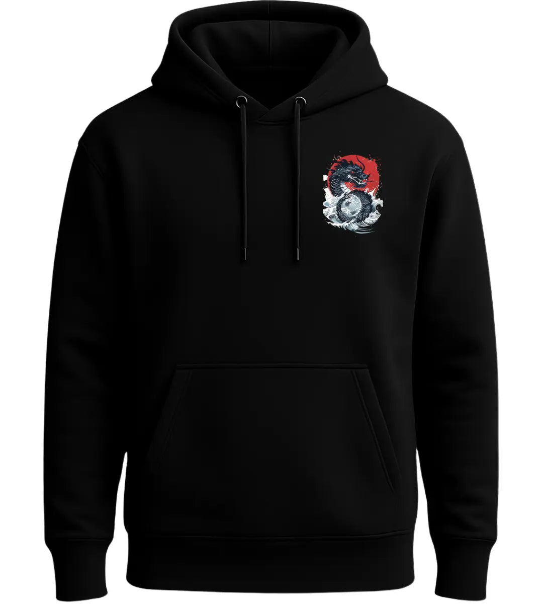 Crimson Wave Dragon Hoodie Lorinfo