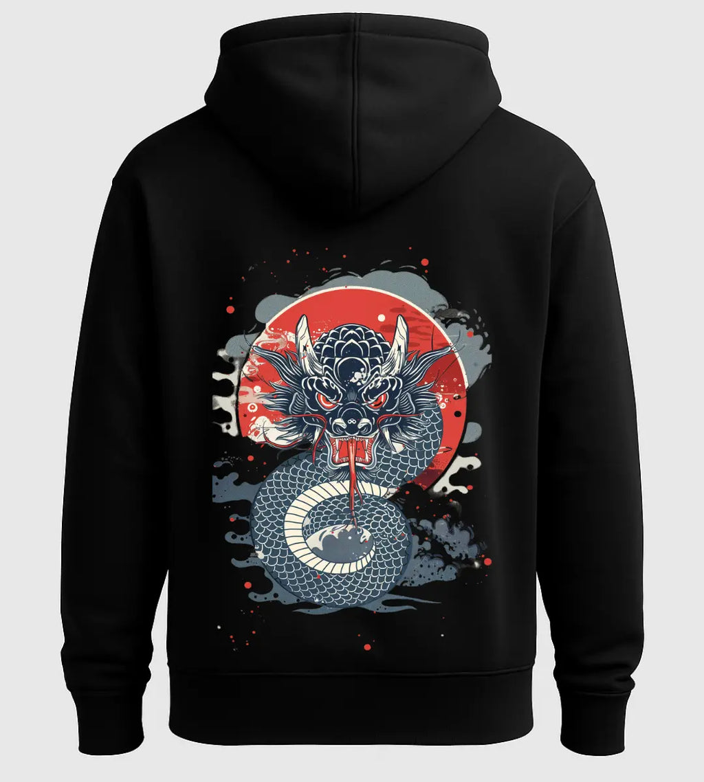 Samurai Serpent Dragon Hoodie Lorinfo