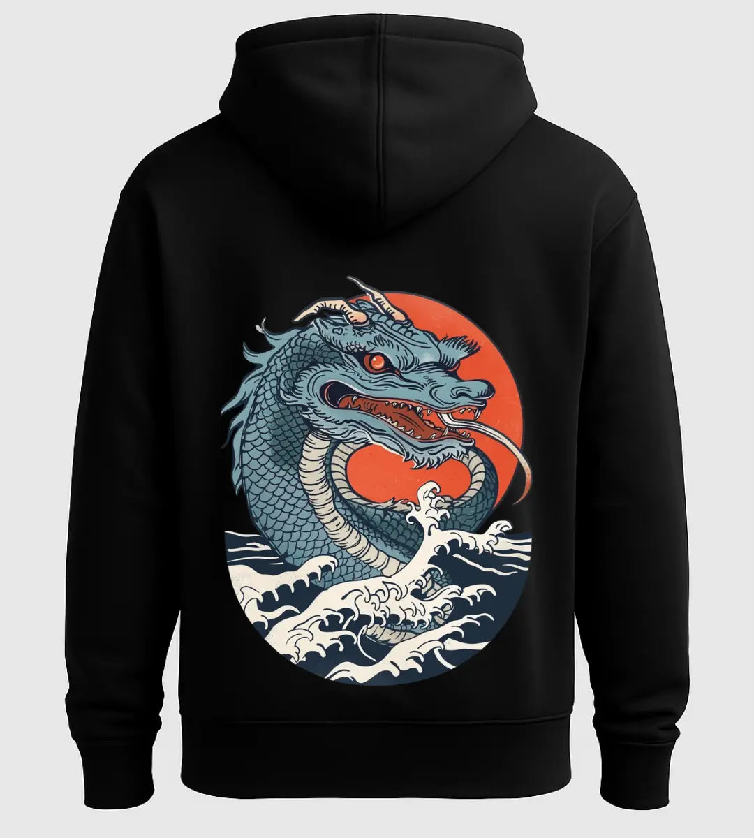 Sunrise Serpent Dragon Hoodie Lorinfo