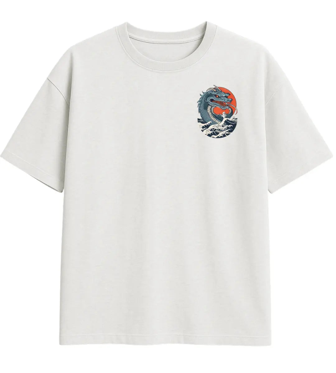 Sunrise Serpent Dragon Oversize T-Shirt Lorinfo