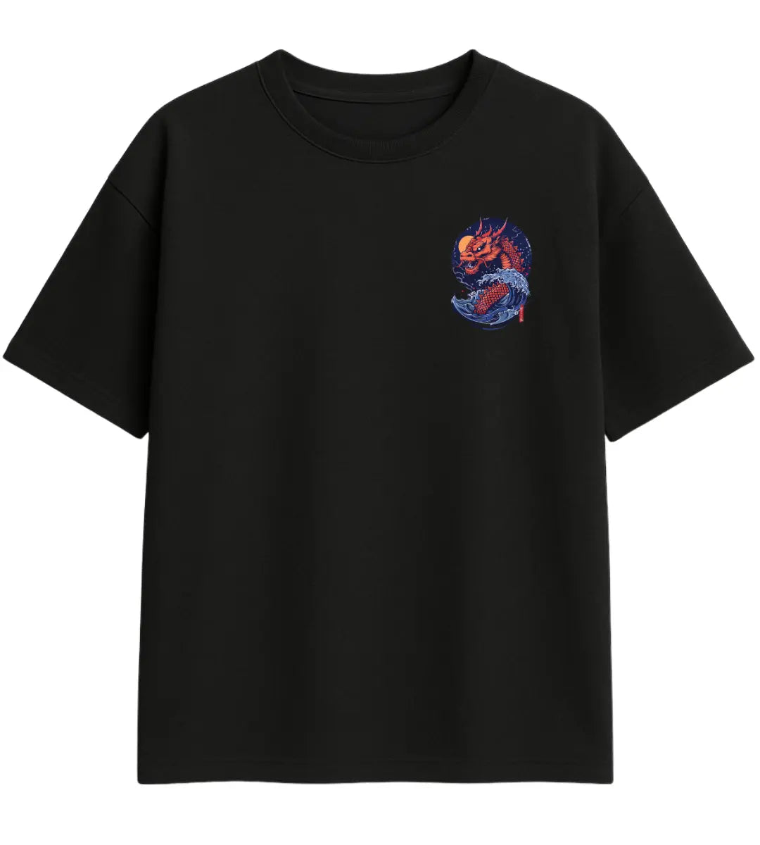 Night Tide Dragon Oversize T-Shirt Lorinfo