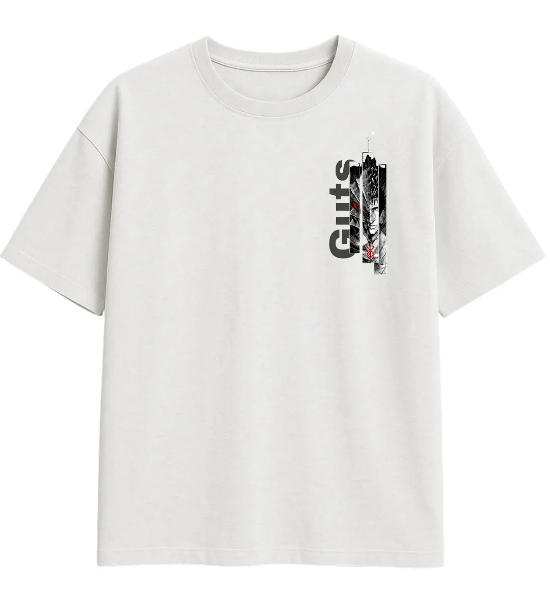 Berserk Guts Monochrome Oversize T-Shirt Lorinfo