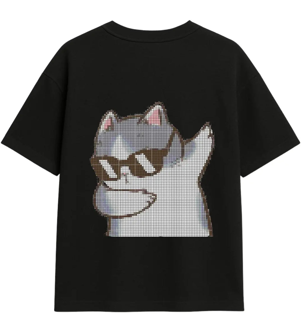 Cool Pixel Cat Oversize T-Shirt Lorinfo