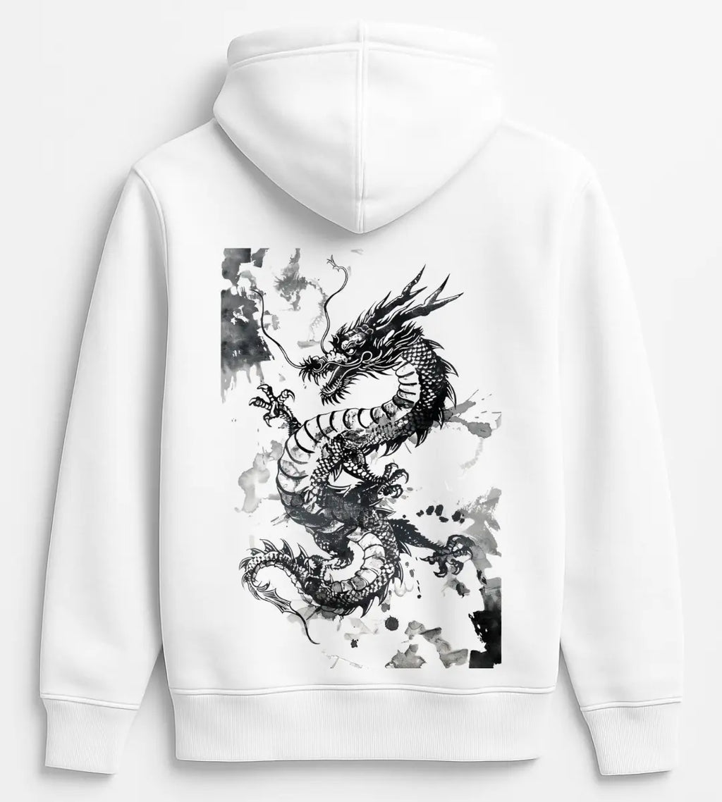 Shadow Ink Dragon Hoodie Lorinfo