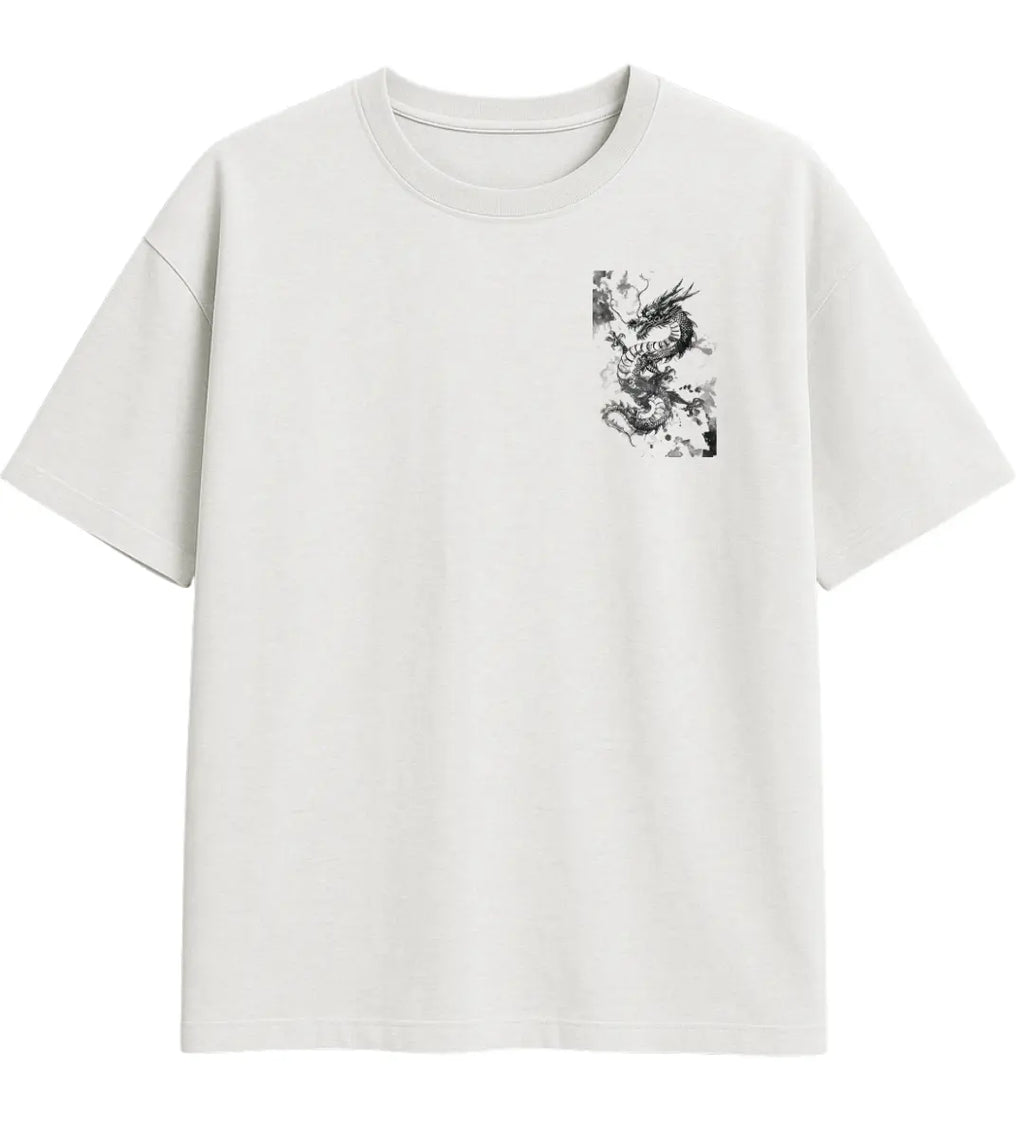 Shadow Ink Dragon Oversize T-Shirt Lorinfo