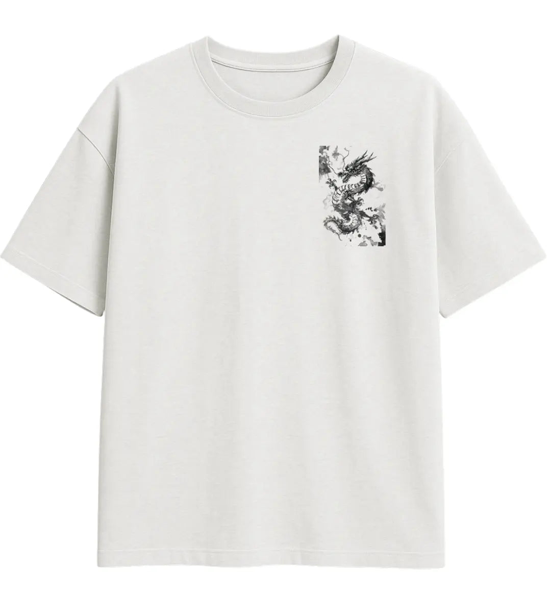 Shadow Ink Dragon Oversize T-Shirt Lorinfo