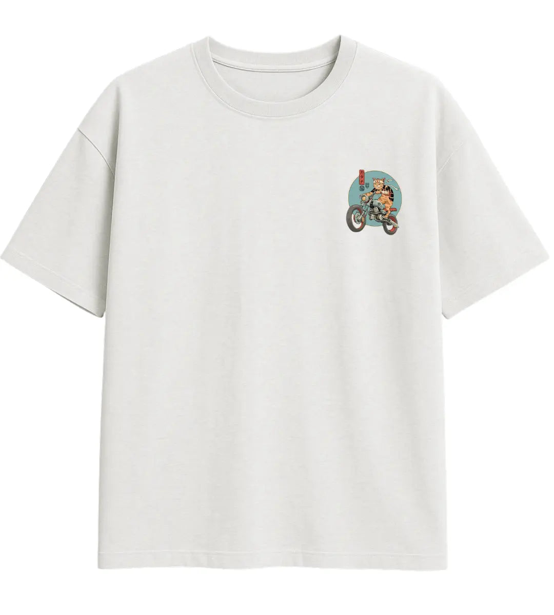 Biker Cat Oversize T-Shirt Lorinfo