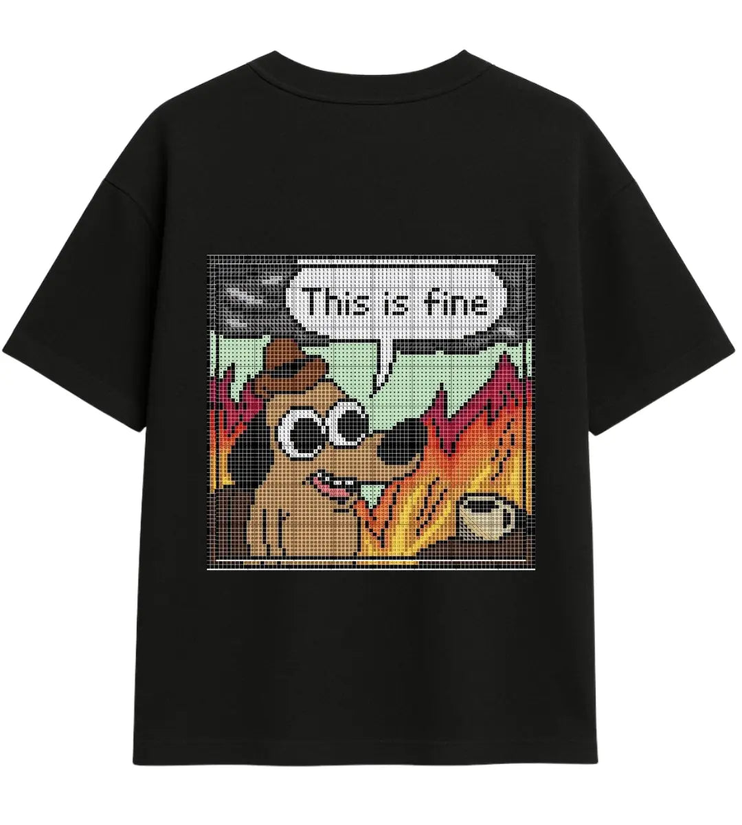 This Is Fine Oversize T-Shirt Lorinfo