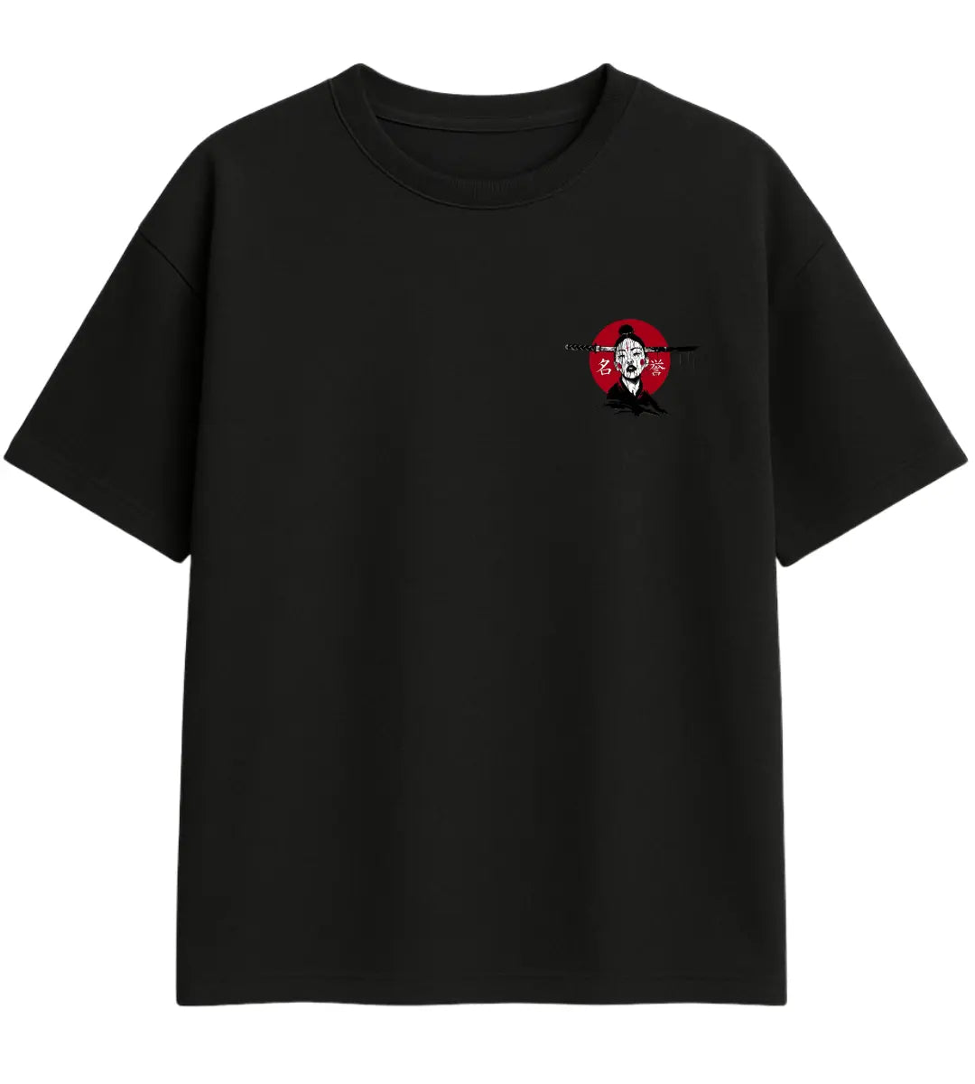 Red Moon Samurai Oversize T-Shirt Lorinfo