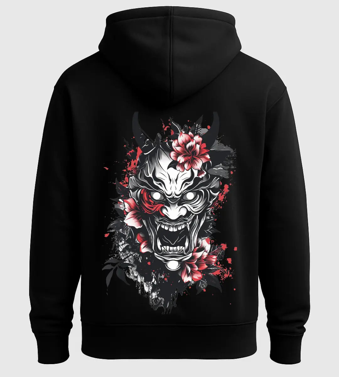 Bloody Blossom Oni Hoodie Lorinfo