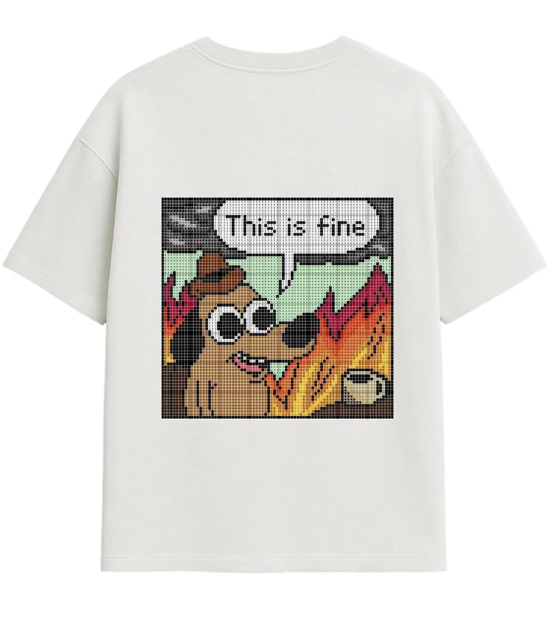 This Is Fine Oversize T-Shirt Lorinfo