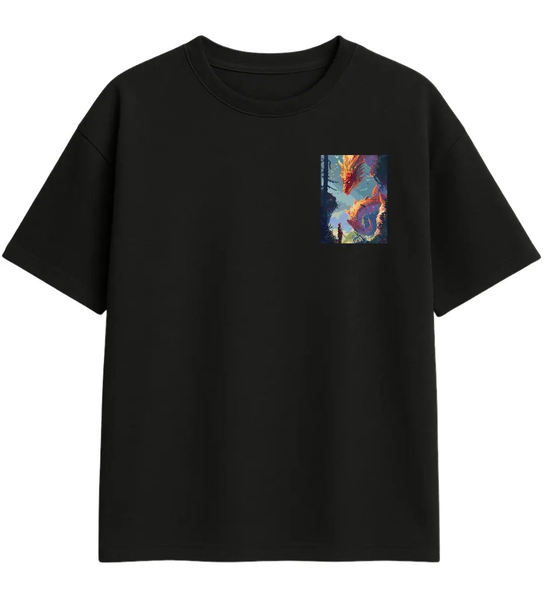 Pixel Dragon’s Gaze Oversize T-Shirt Lorinfo