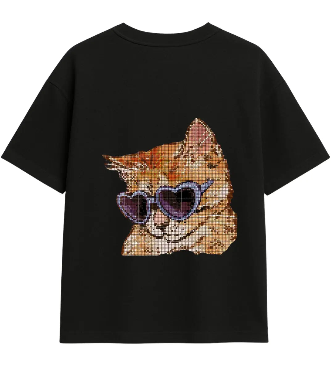 Heart Shades Cat Oversize T-shirt Lorinfo