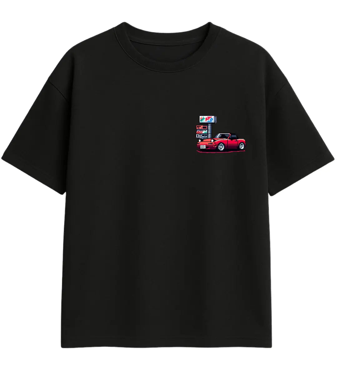 Pixel Gas Stop Oversize T-Shirt Lorinfo