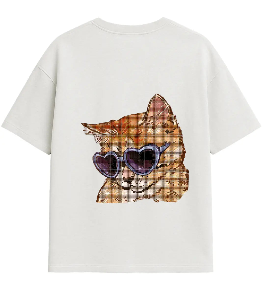 Heart Shades Cat Oversize T-shirt Lorinfo