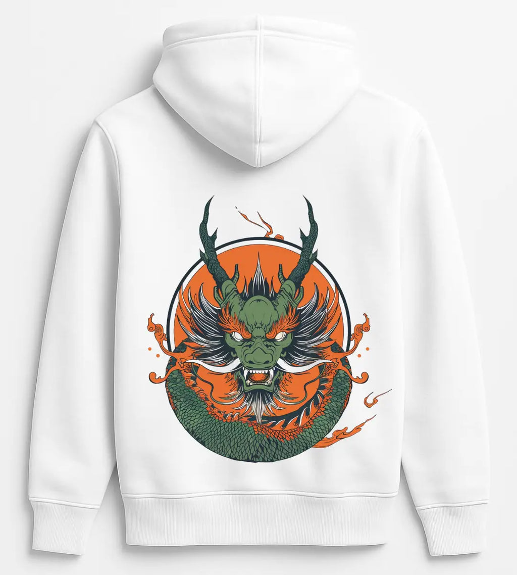 Emerald Flame Dragon Hoodie Lorinfo