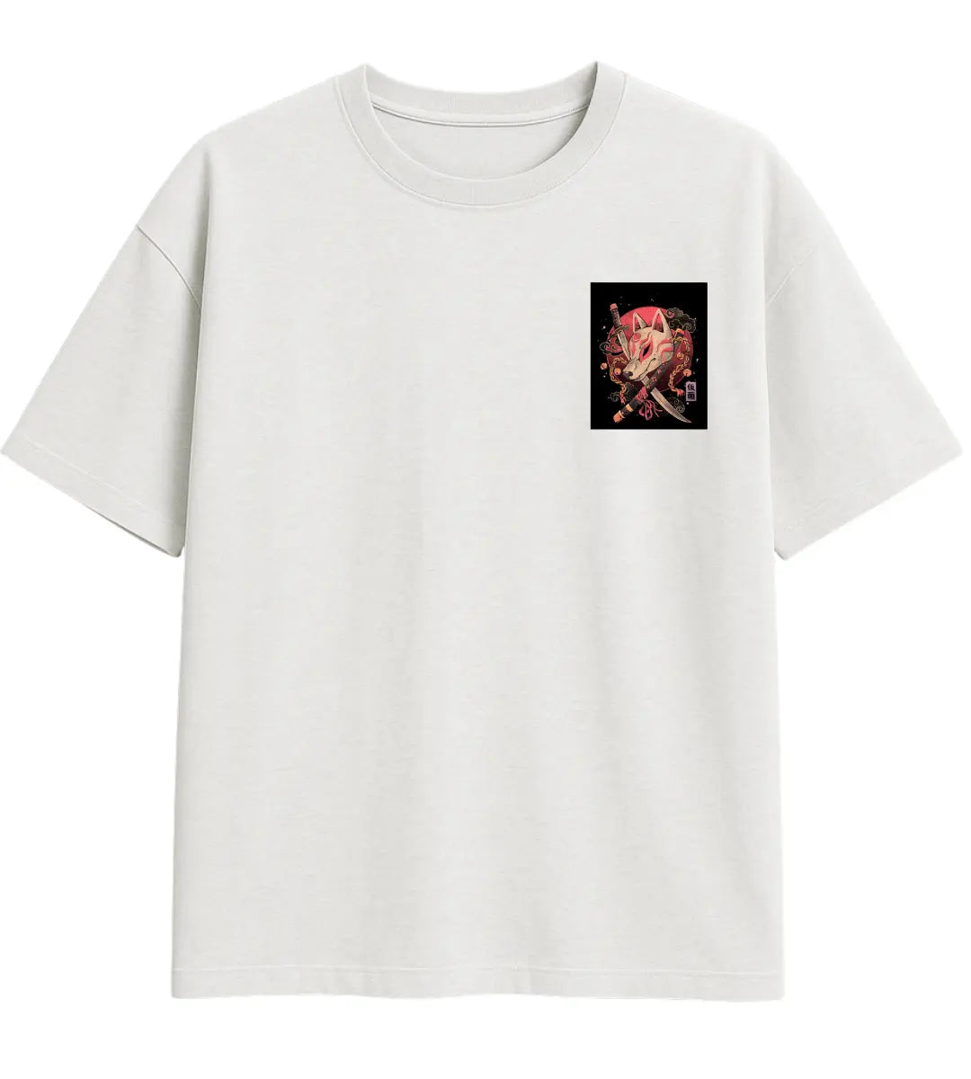 Kitsune Mask Oversize T-Shirt Lorinfo