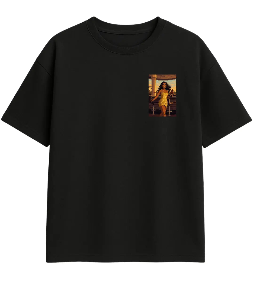 Golden Sunset Oversize T-Shirt Lorinfo