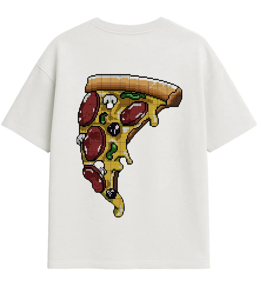 Pixel Pizza Slice Oversize T-Shirt Lorinfo