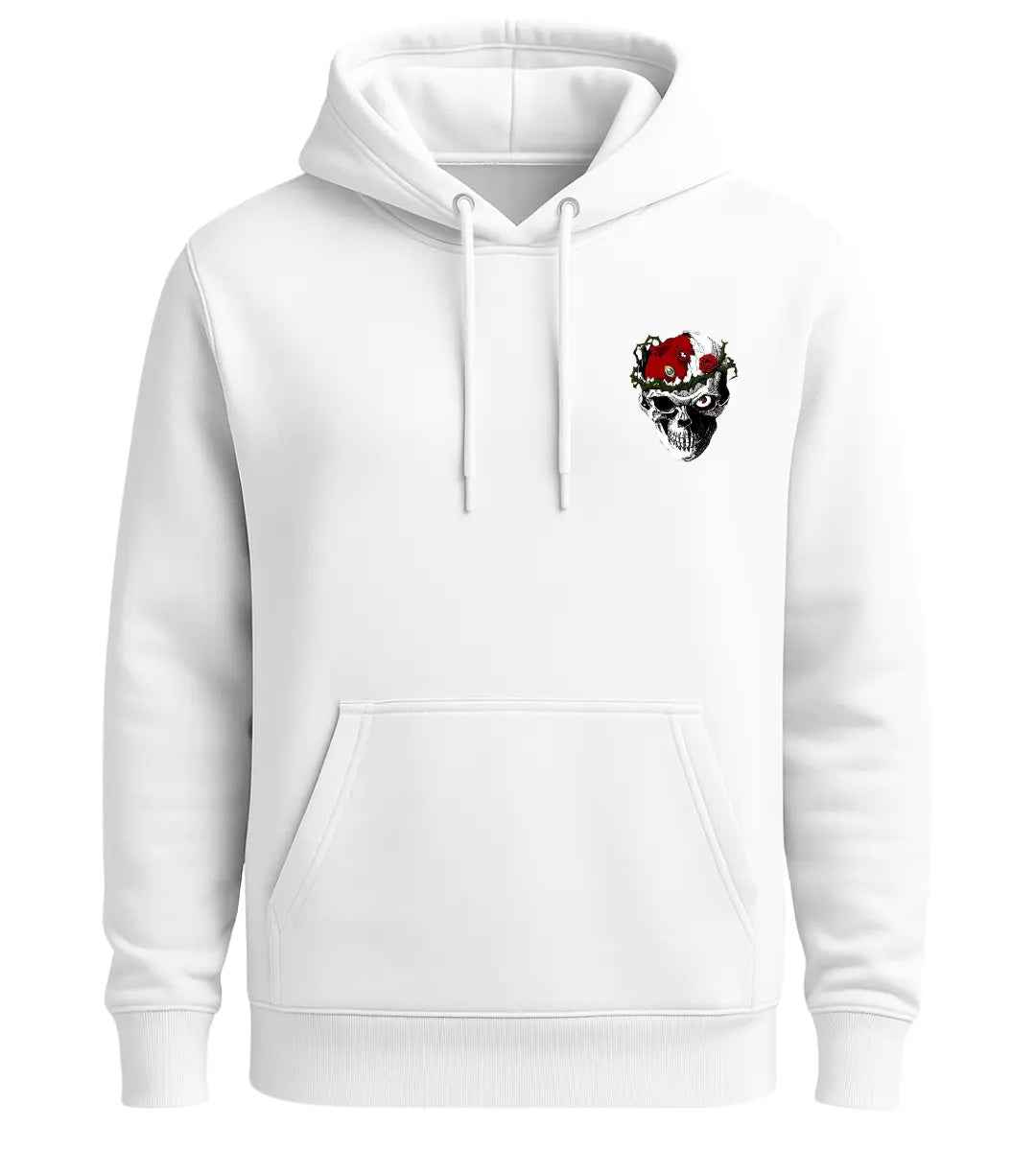 Thorned Rose Skull Hoodie Lorinfo
