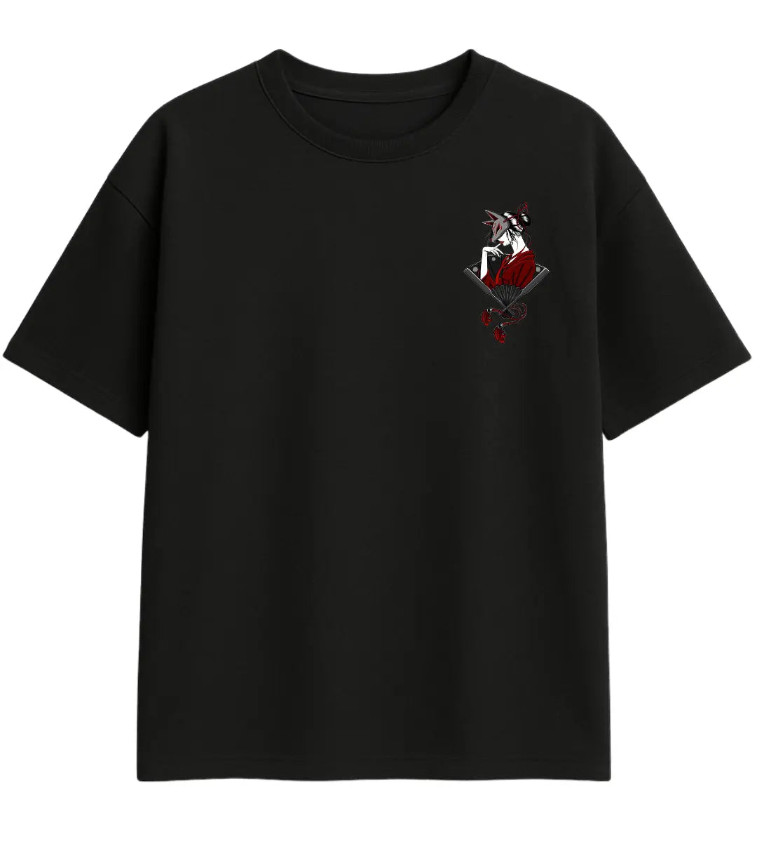 Kitsune Geisha Oversize T-Shirt Lorinfo
