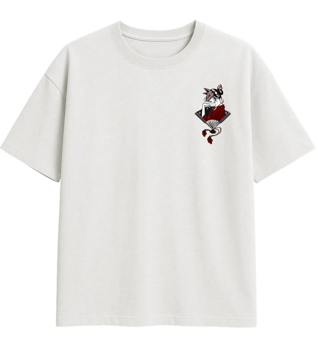 Kitsune Geisha Oversize T-Shirt Lorinfo
