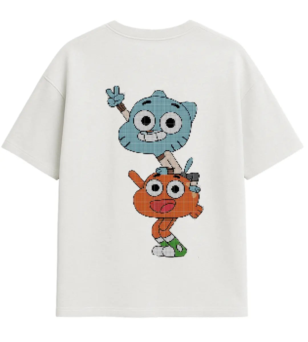 Pixel Gumball & Darwin Oversize T-Shirt Lorinfo