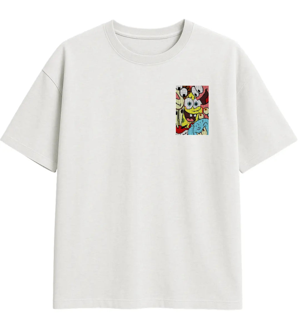 Cartoon Pixels Oversize T-Shirt Lorinfo