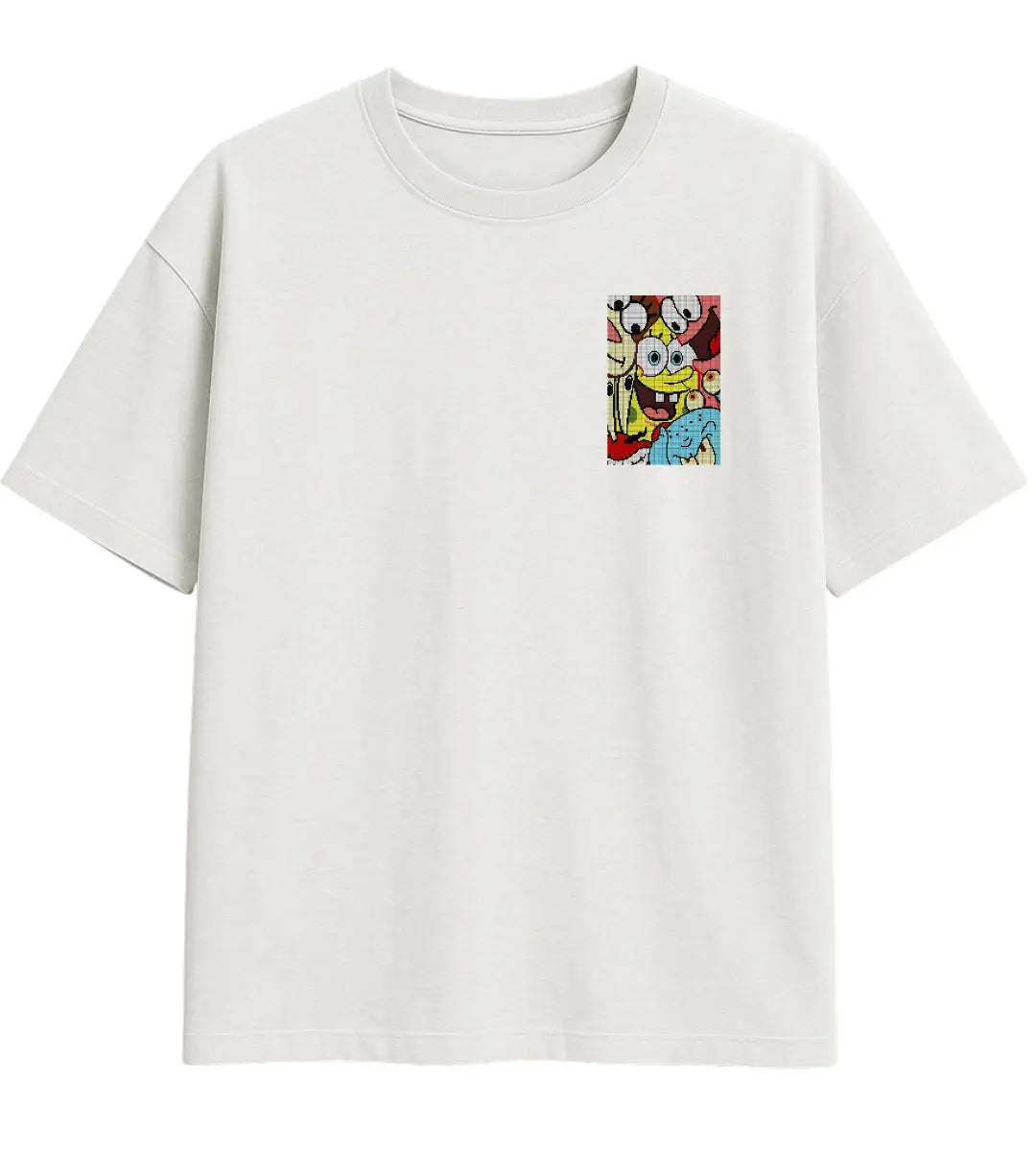 Cartoon Pixels Oversize T-Shirt Lorinfo