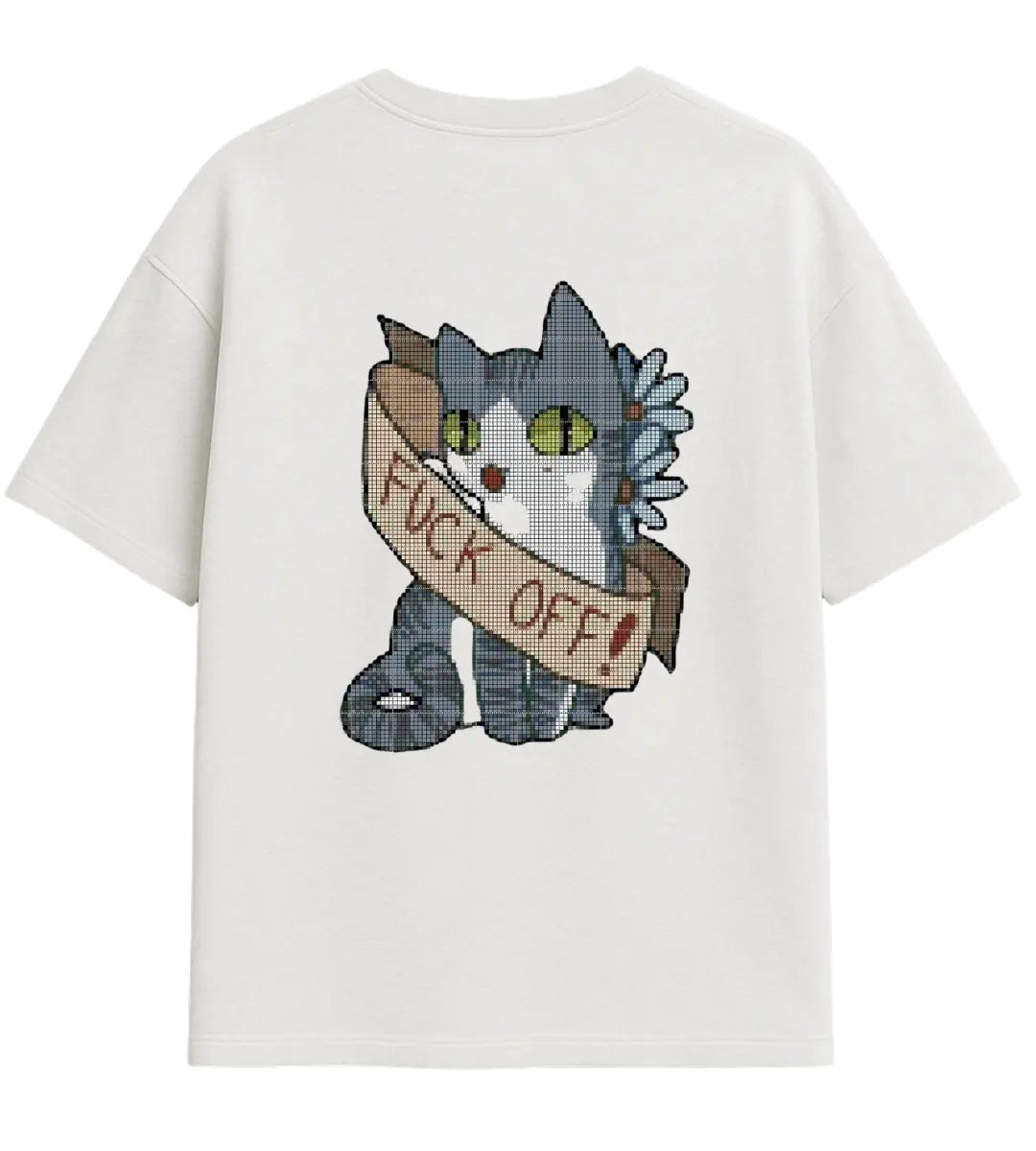 Rebel Cat Banner Oversize T-Shirt Lorinfo
