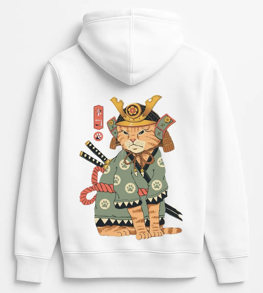 Samurai Cat Hoodie Lorinfo