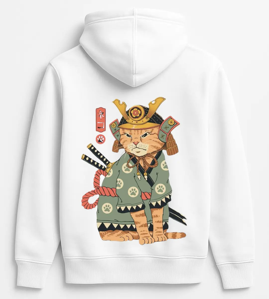 Samurai Cat Hoodie Lorinfo