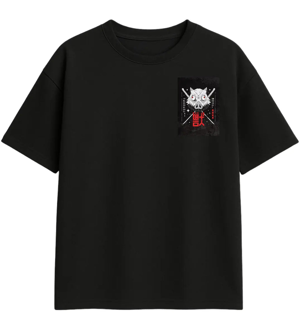Inosuke Boar Mask Oversize T-Shirt Lorinfo