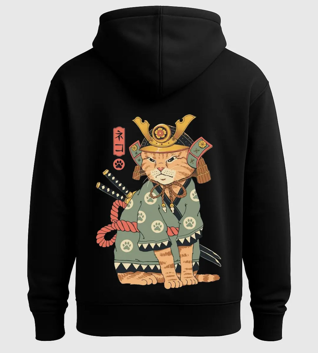 Samurai Cat Hoodie Lorinfo