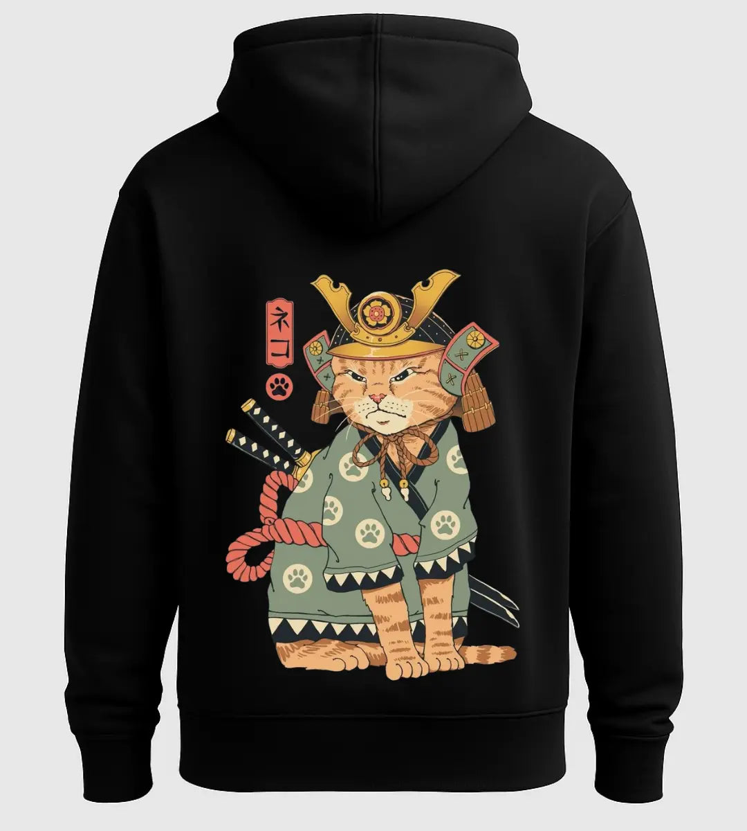Samurai Cat Hoodie Lorinfo