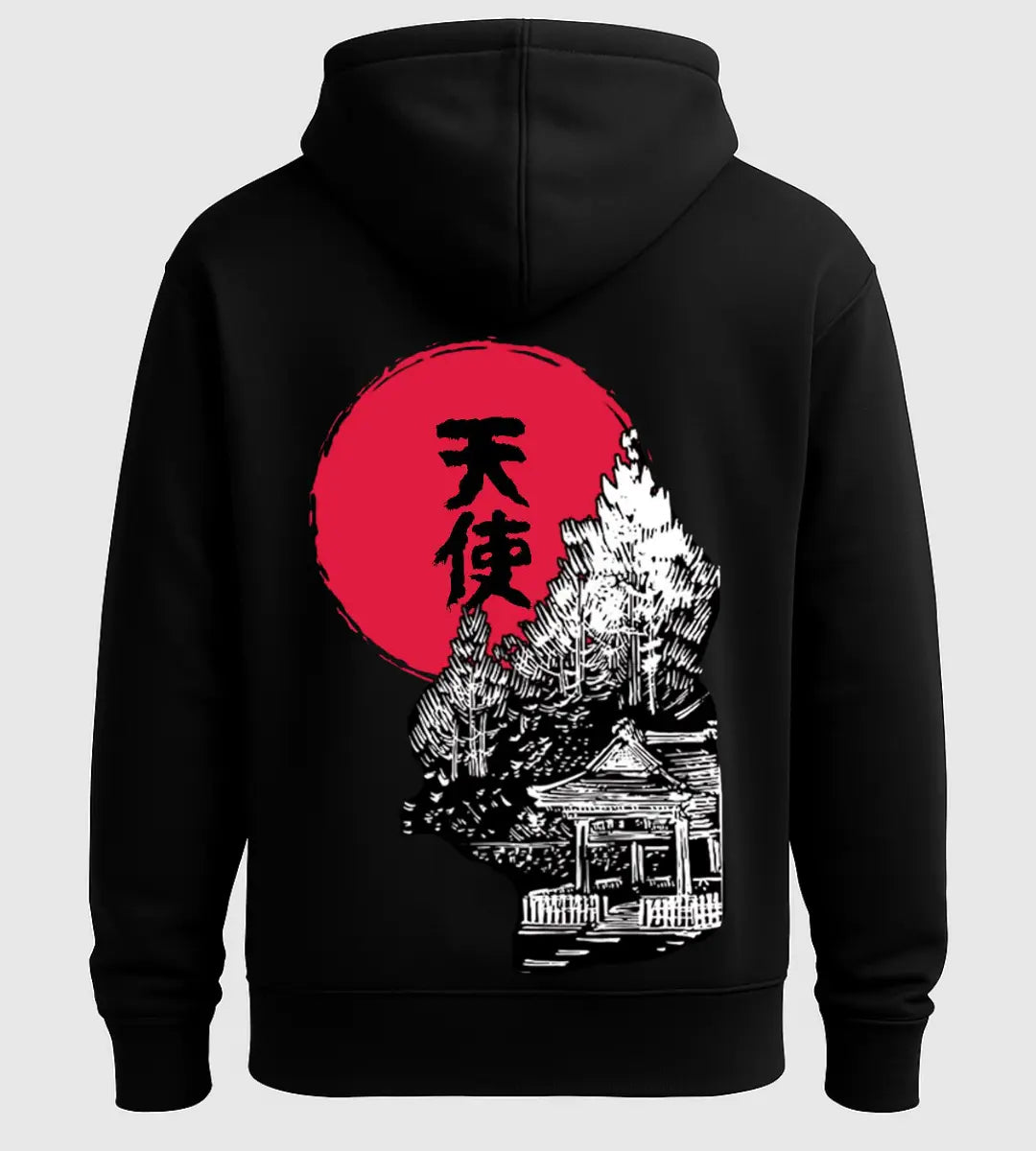 Red Sun Temple Hoodie Lorinfo