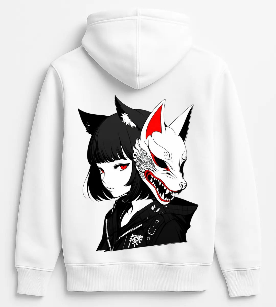Kitsune Spirit Girl Hoodie Lorinfo