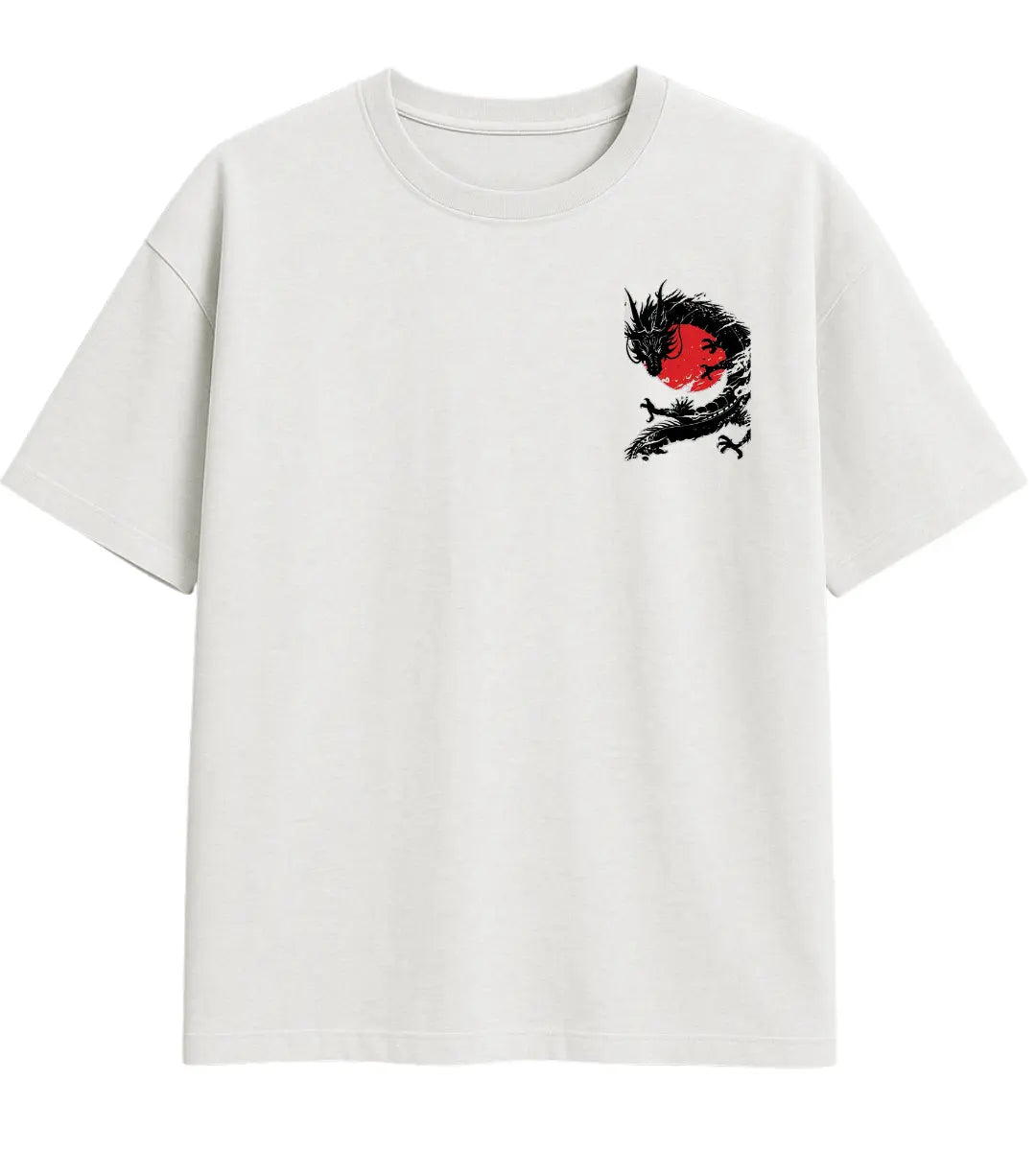 Crimson Shadow Dragon Oversize T-Shirt Lorinfo