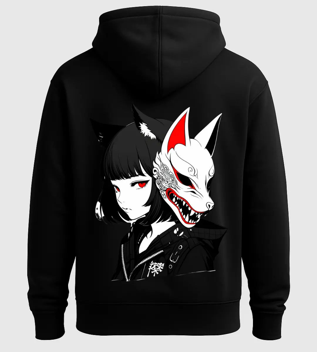 Kitsune Spirit Girl Hoodie Lorinfo