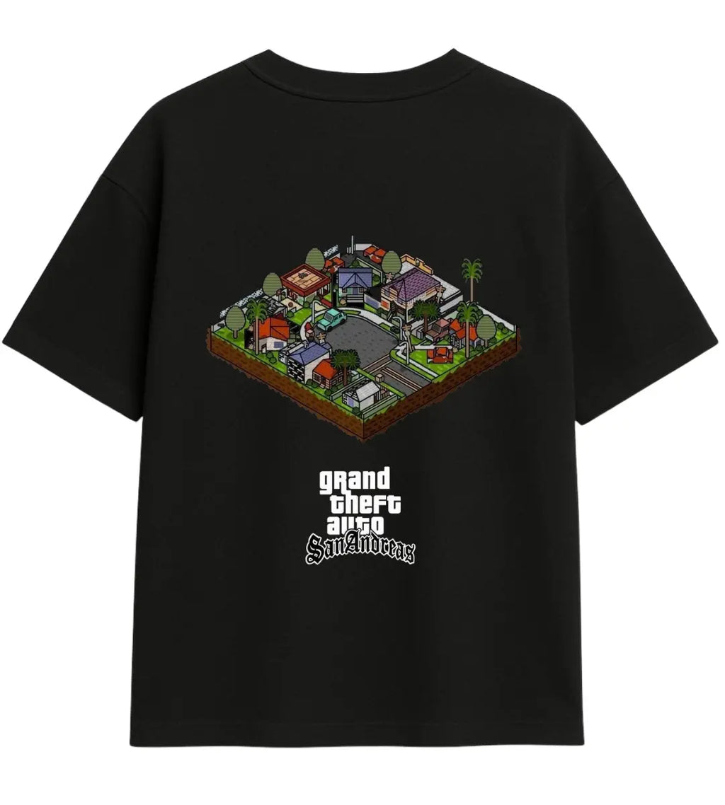 San Andreas Pixels Oversize T-Shirt Lorinfo