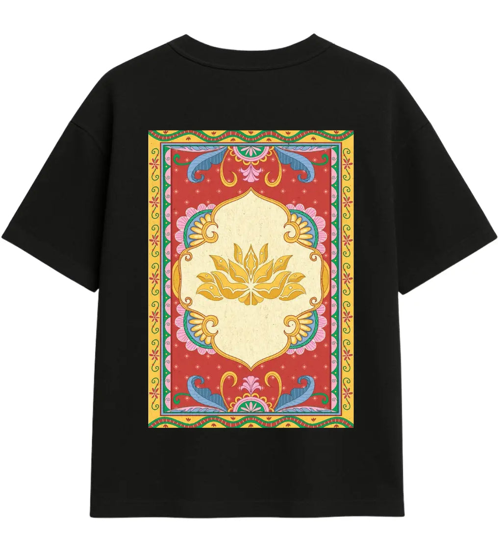 Golden Lotus Oversize T-Shirt Lorinfo