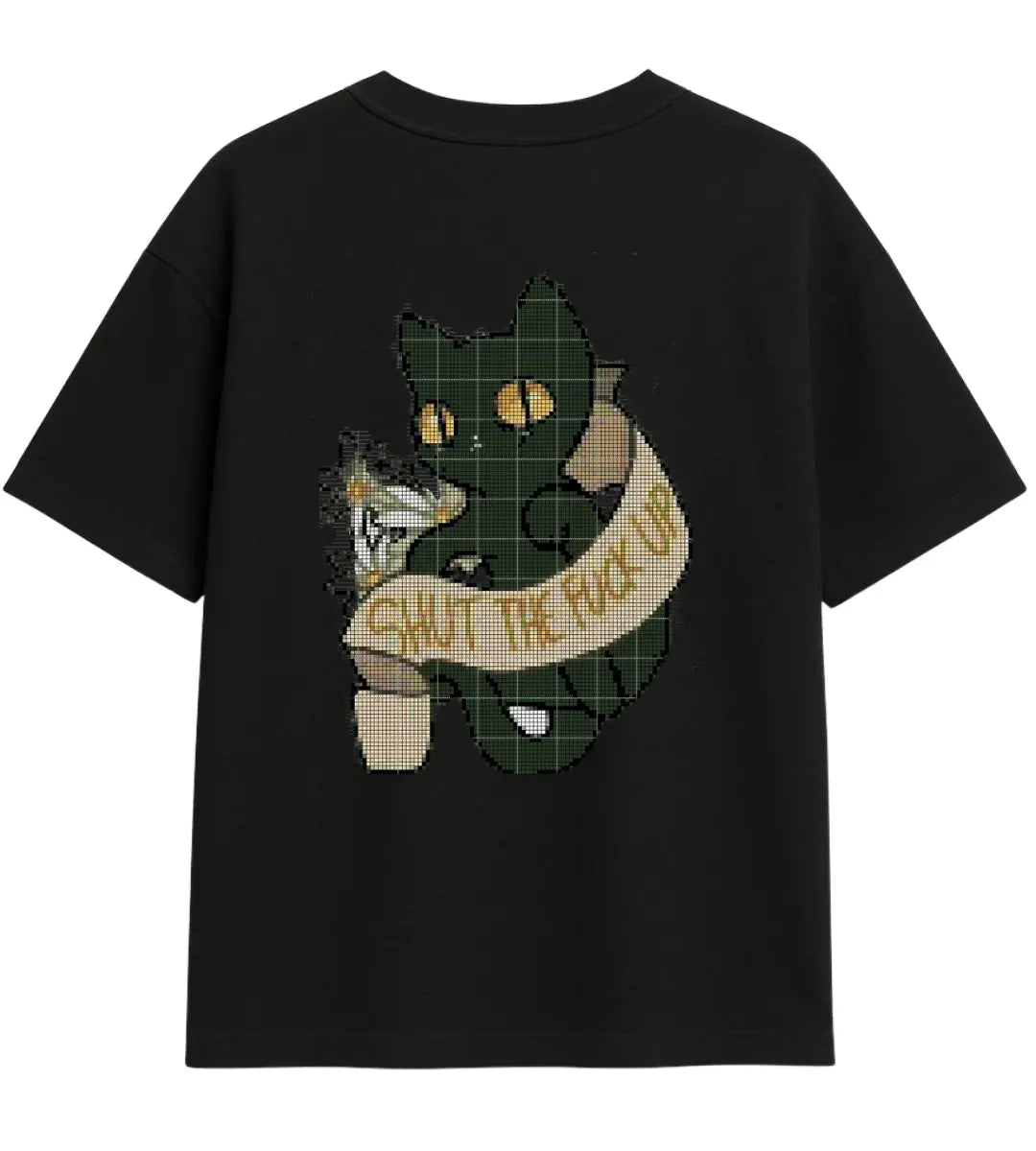 Dark Rebel Cat Oversize T-Shirt Lorinfo