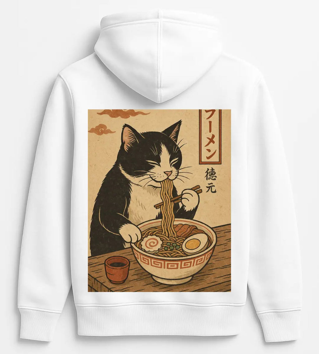 Ramen Lover Cat Hoodie Lorinfo