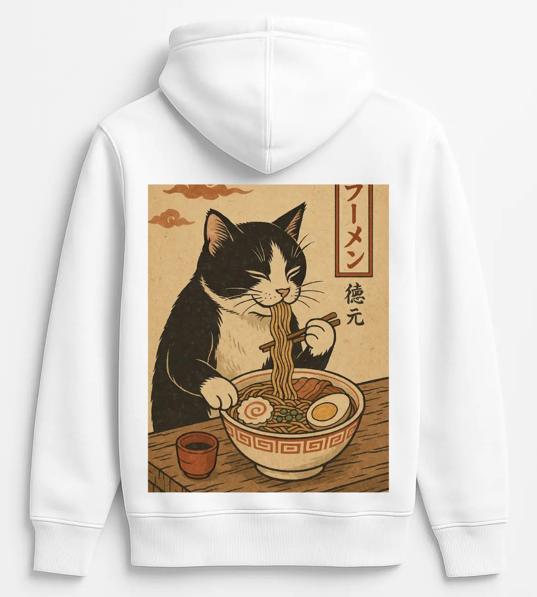Ramen Lover Cat Hoodie Lorinfo