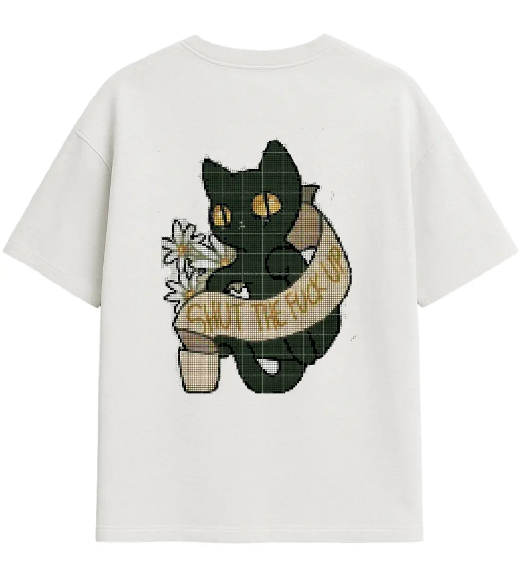 Dark Rebel Cat Oversize T-Shirt Lorinfo