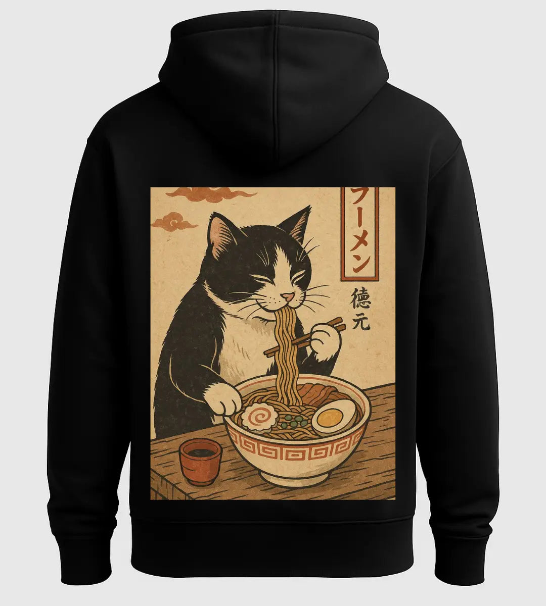 Ramen Lover Cat Hoodie Lorinfo