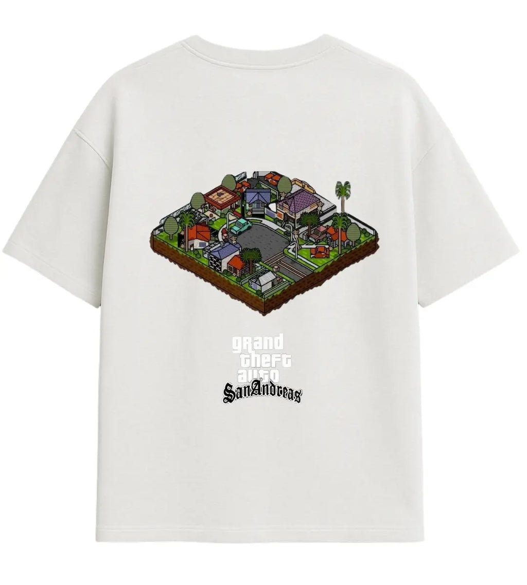 San Andreas Pixels Oversize T-Shirt Lorinfo