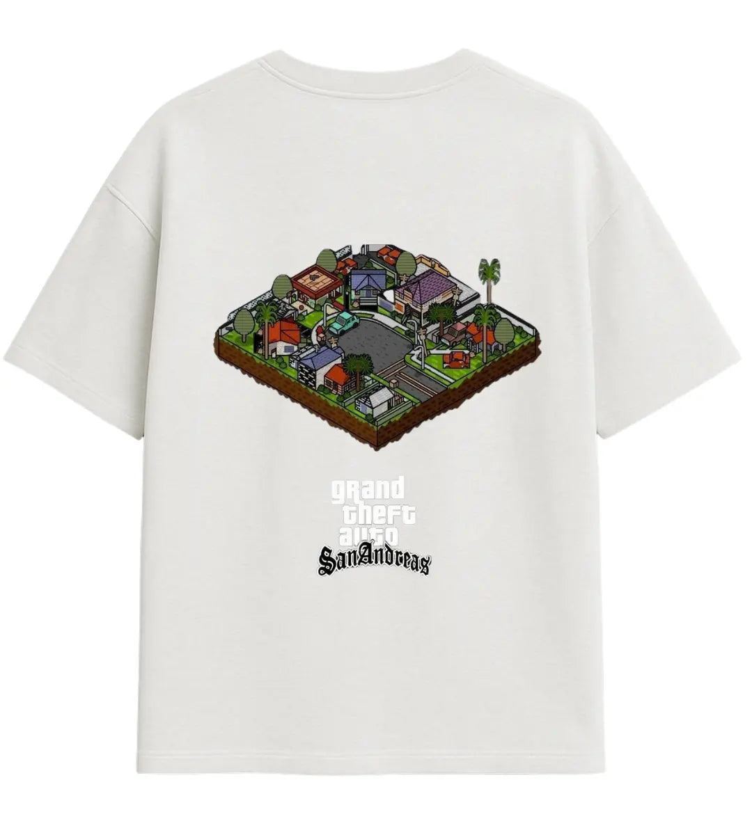 San Andreas Pixels Oversize T-Shirt Lorinfo
