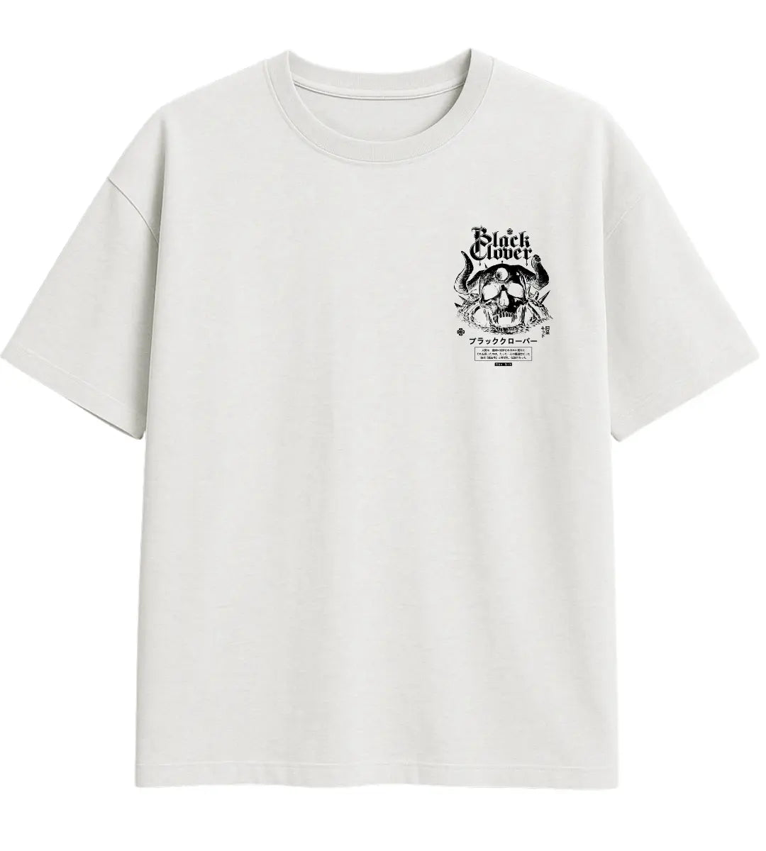 Black Clover Skull Oversize T-Shirt Lorinfo