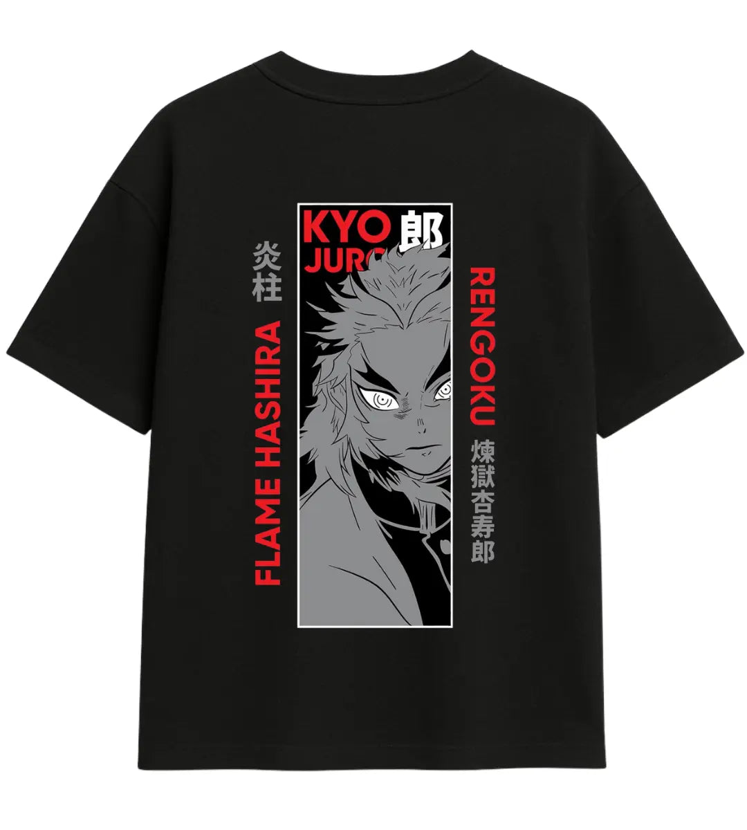 Rengoku Kyojuro Flame Hashira Oversize T-Shirt Lorinfo